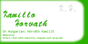 kamillo horvath business card